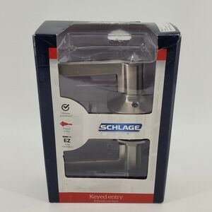 Schlage Keyed Entry Door Lever Unisex OS Satin Nickel Latitude F51 V LAT 619